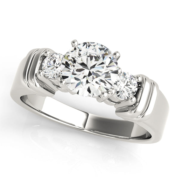 3 Stone Round Engagement Ring