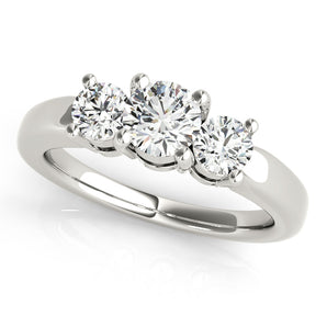 3 Stone Round Engagement Ring