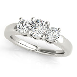 3 Stone Round Engagement Ring