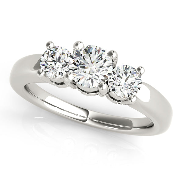 3 Stone Round Engagement Ring