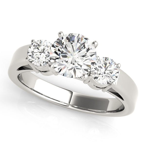 3 Stone Round Engagement Ring