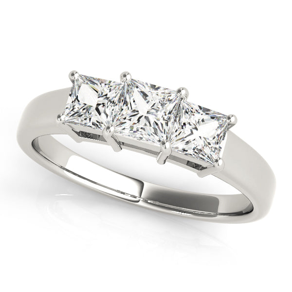 3 Stone Princess Engagement Ring