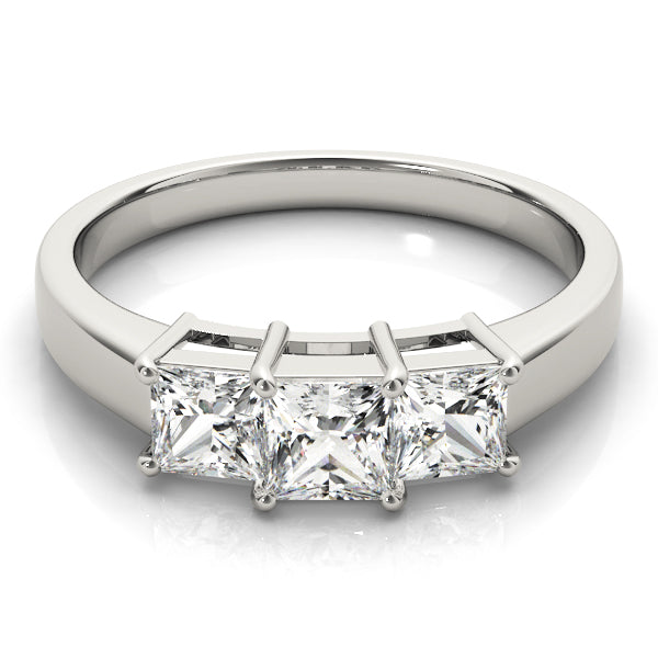 3 Stone Princess Engagement Ring (81883-1/2)