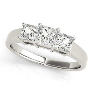 3 Stone Princess Engagement Ring (81883-1/2)