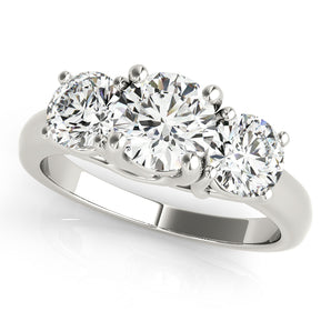 Round 3 Stone Trellis Engagement Ring