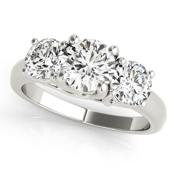 Round 3 Stone Trellis Engagement Ring