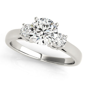Three-Stone Engagement Ring (Round Center)