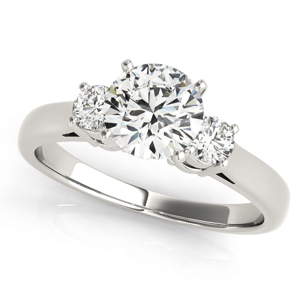 Three-Stone Engagement Ring (Round Center)