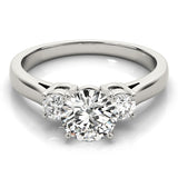 Three-Stone Engagement Ring (Round Center) - alt view