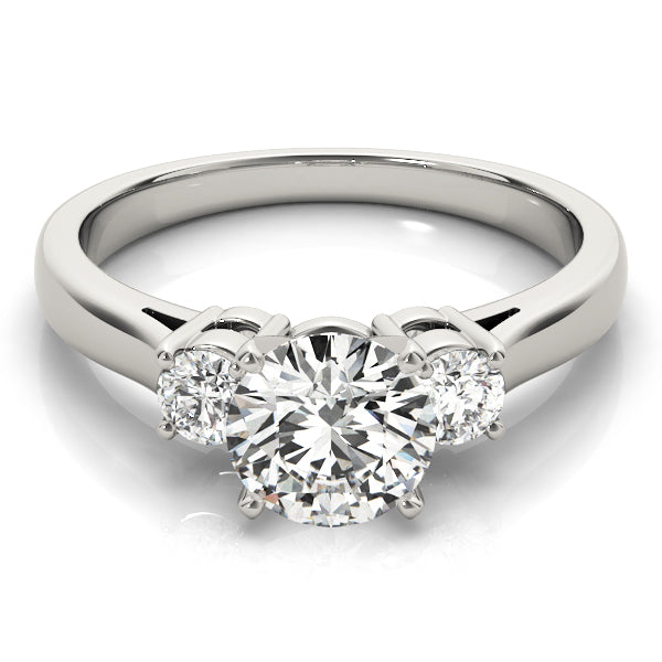 Three-Stone Engagement Ring (Round Center) - alt view