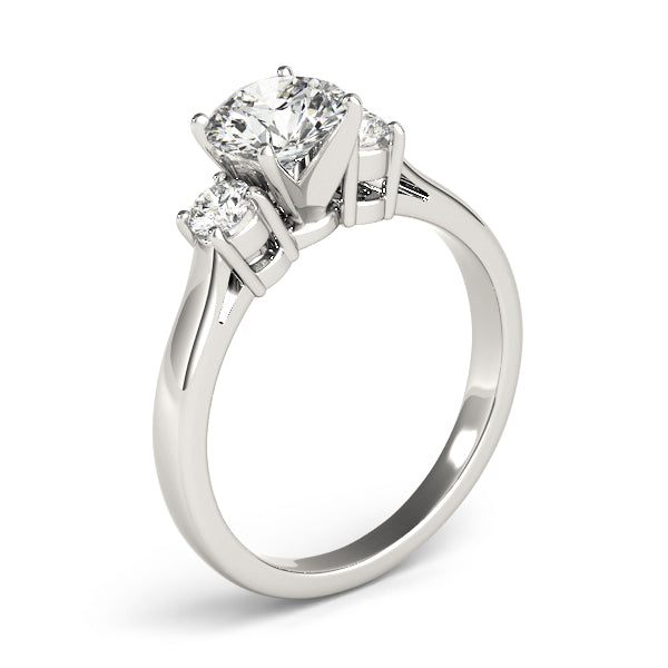 Three-Stone Engagement Ring (Round Center) - alt view