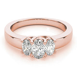 3 Stone Oval Engagement Ring (81985-B)