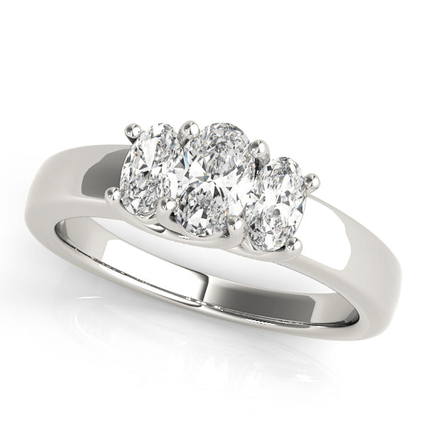 3 Stone Oval Engagement Ring (81985-A)