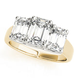 3 Stone Emerald Engagement Ring (81986-A)