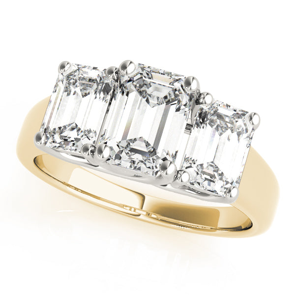 3 Stone Emerald Engagement Ring (81986-A)