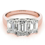 3 Stone Emerald Engagement Ring (81986-1/2)
