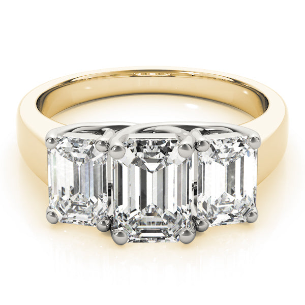 3 Stone Emerald Engagement Ring (81986-B)