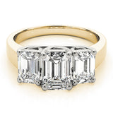 3 Stone Emerald Engagement Ring (81986-C-TT)