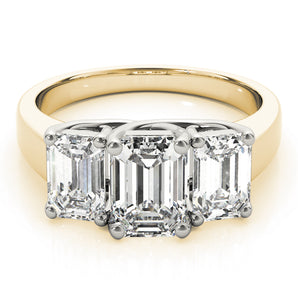 3 Stone Emerald Engagement Ring (81986-A)