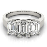 3 Stone Emerald Engagement Ring (81986-1/2)