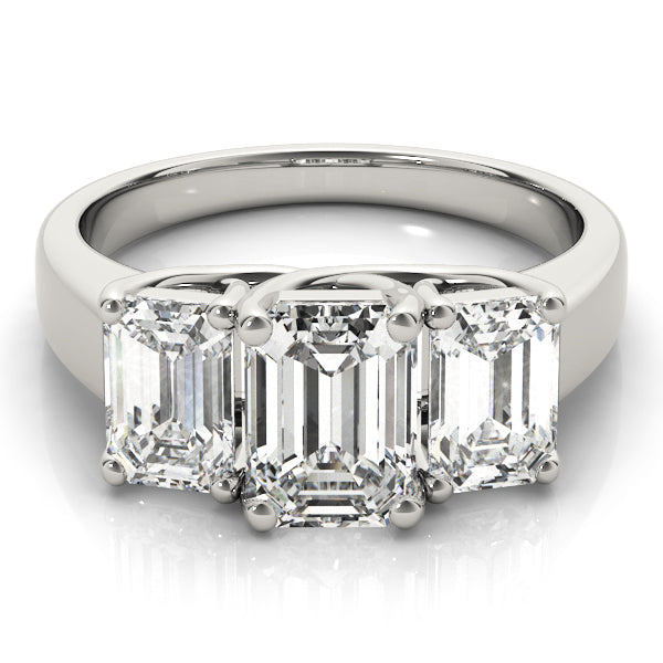 3 Stone Emerald Engagement Ring (81986-B-TT)