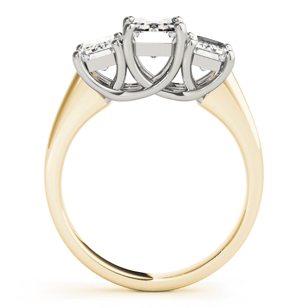 3 Stone Emerald Engagement Ring (81986-1/2)