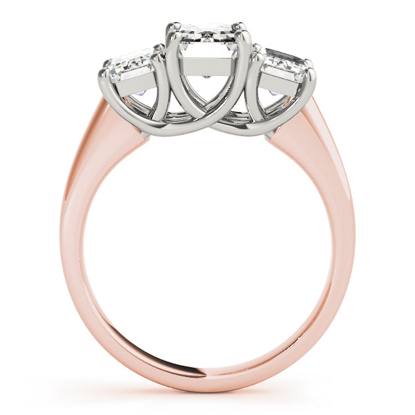 3 Stone Emerald Engagement Ring (81986-1/2)