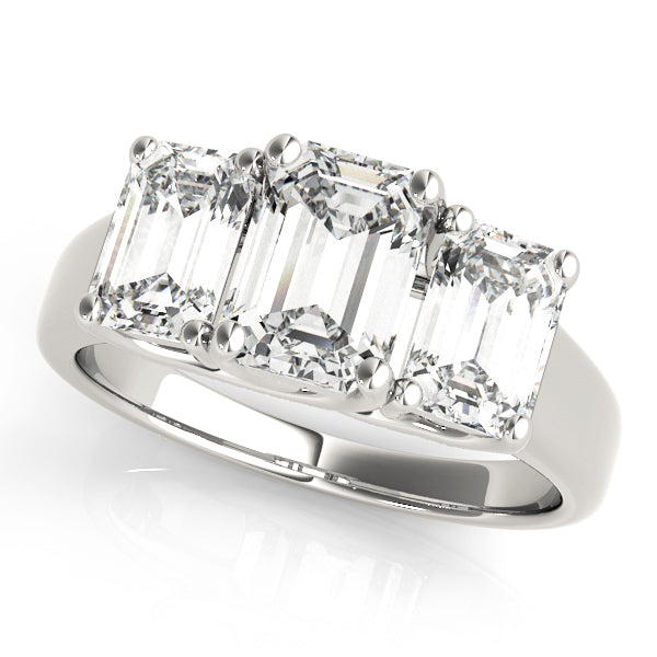 3 Stone Emerald Engagement Ring (81986-B-TT)
