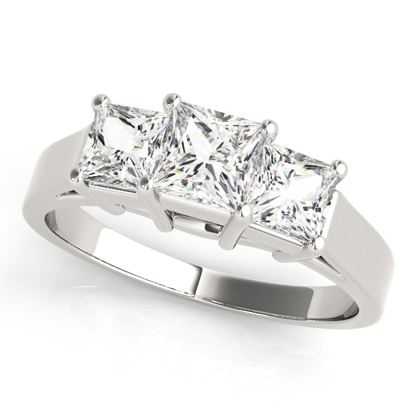 3 Stone Princess Engagement Ring (81987-A)