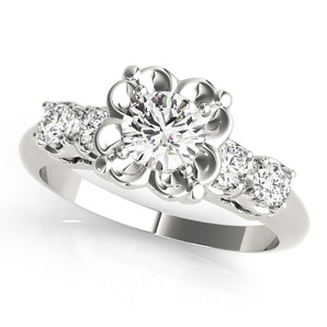 Round Single Row Prong Set Engagement Ring