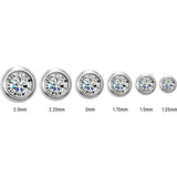 1 ct tw Round Lab Grown Diamond Bezel Stud Earrings in 14K White ... - view 2