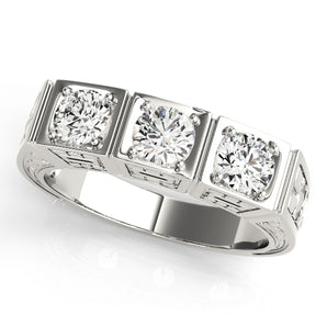 Round 3 Stone Engagement Ring