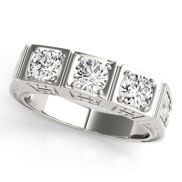 Round 3 Stone Engagement Ring