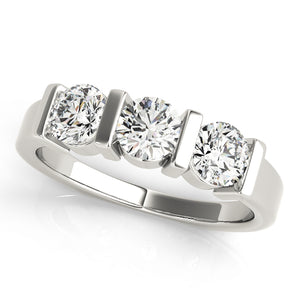 Round 3 Stone Engagement Ring