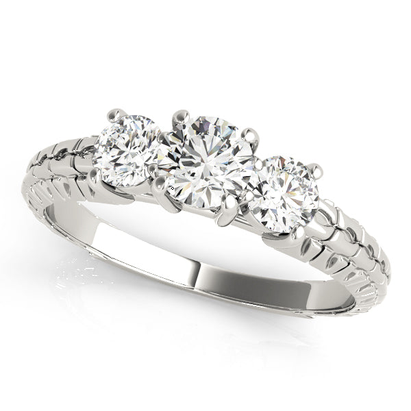 Round 3 Stone Engagement Ring