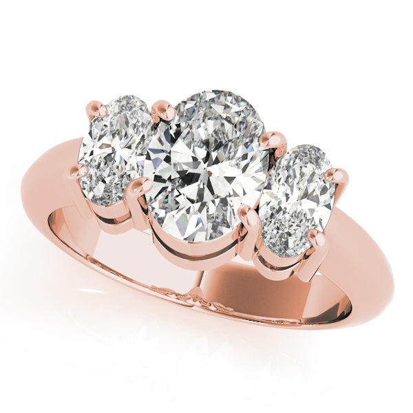 3 Stone Oval Engagement Ring (82340)