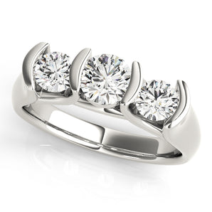 Round 3 Stone Engagement Ring