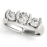 Round 3 Stone Engagement Ring