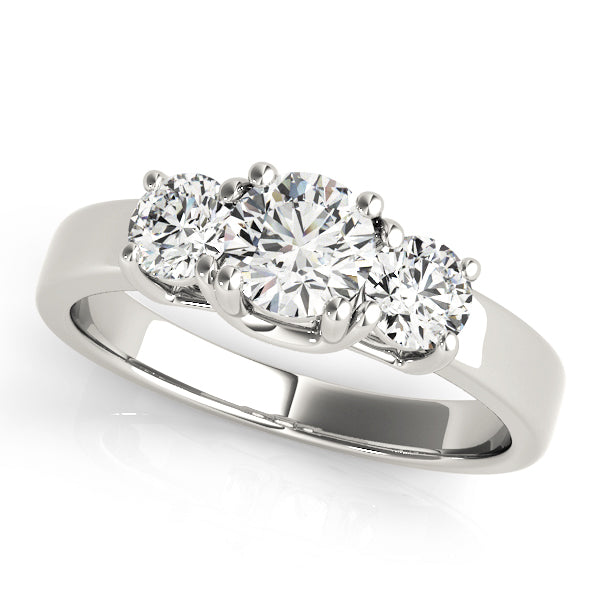 Round 3 Stone Engagement Ring