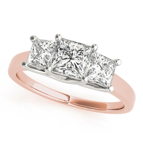 3 Stone Princess Engagement Ring (82392-1/2)