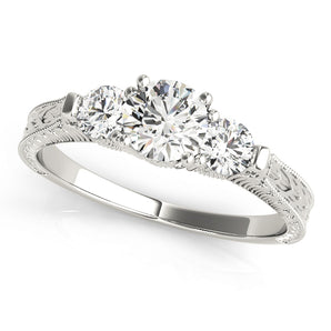 Round 3 Stone Engagement Ring