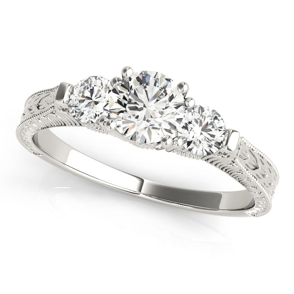 Round 3 Stone Engagement Ring