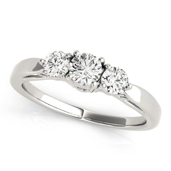Round 3 Stone Engagement Ring