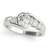 Round Bypass Engagement Ring