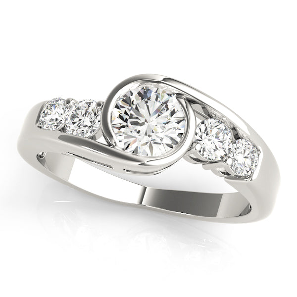 Round Bypass Engagement Ring