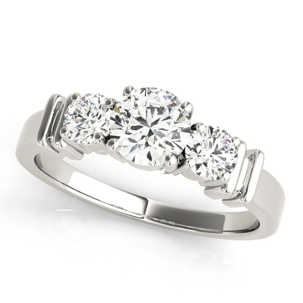 Round 3 Stone Engagement Ring