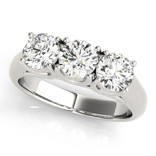 Round 3 Stone Engagement Ring