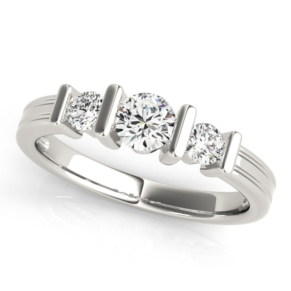 Round 3 Stone Engagement Ring