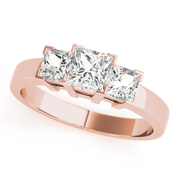 3 Stone Princess Engagement Ring (82570-1/2)