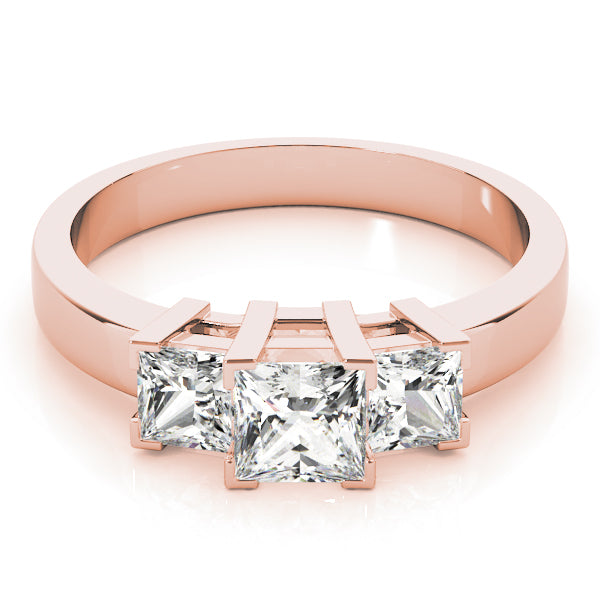 3 Stone Princess Engagement Ring (82570-3/4)